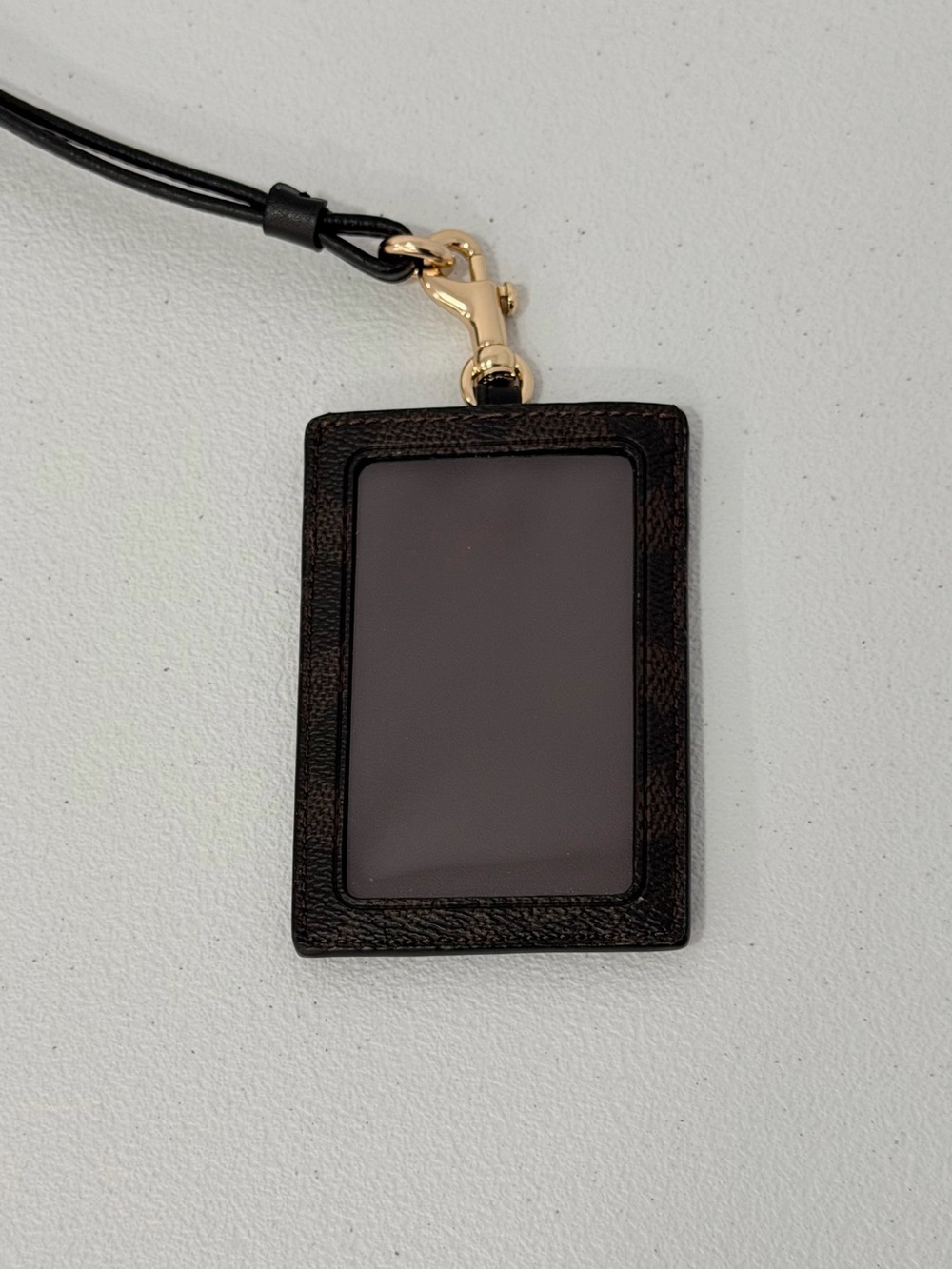 Coach Brown and Black Card Lanyard ID Holder - Picture 3 of 3
